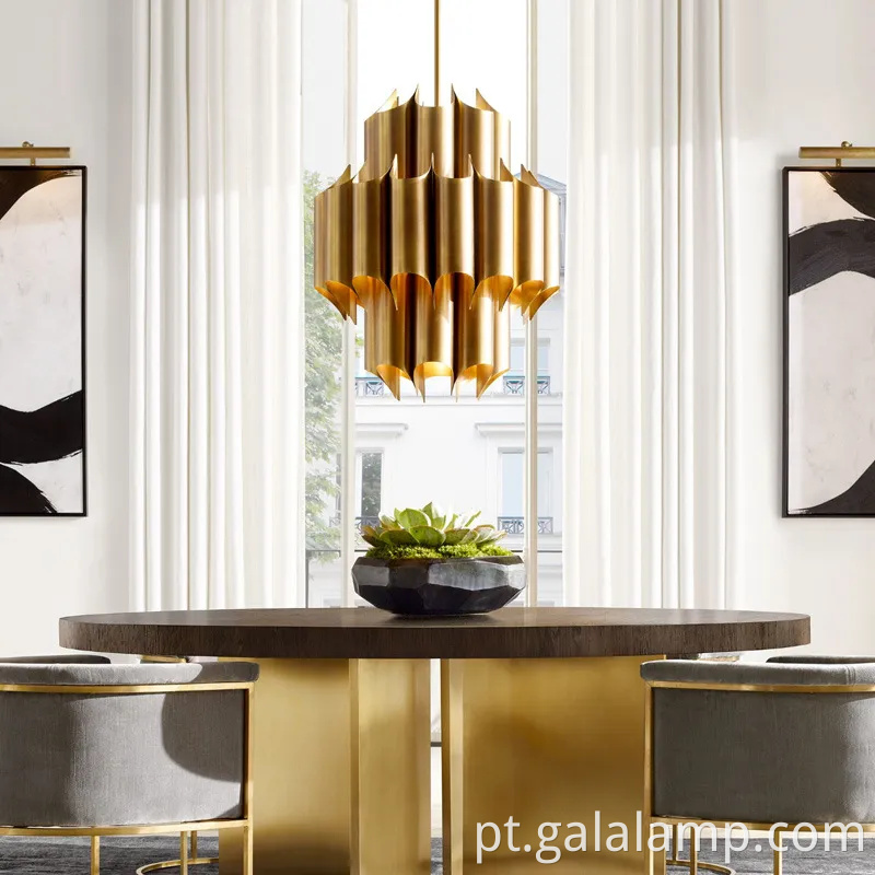 Lustre de pingente de prata e ouro moderno para espaços elegantes